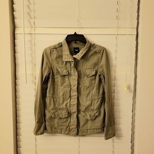 Gap army green long sleeve utility jacket